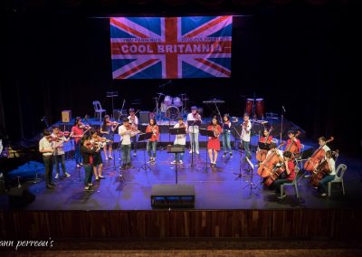 Students on stage at a school concert
